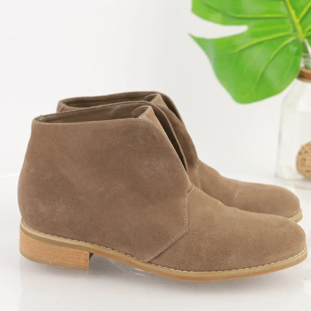 Blondo Womens Verona Boot Size 8.5 Waterproof Tan Suede Laceles Pull On Bootie - Picture 5 of 11